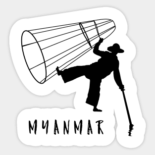 Lake inle Fishermen Sticker